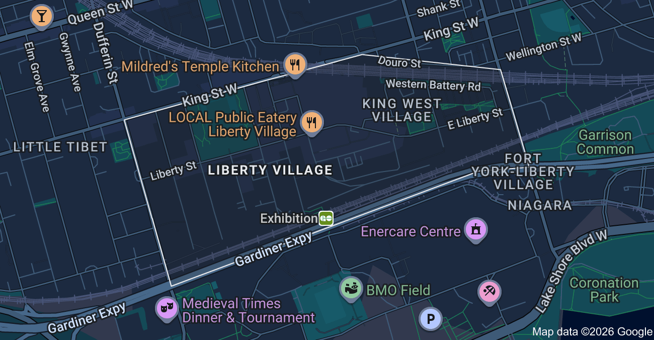 Map highlighting the M6K free delivery zone within our wider Toronto service area